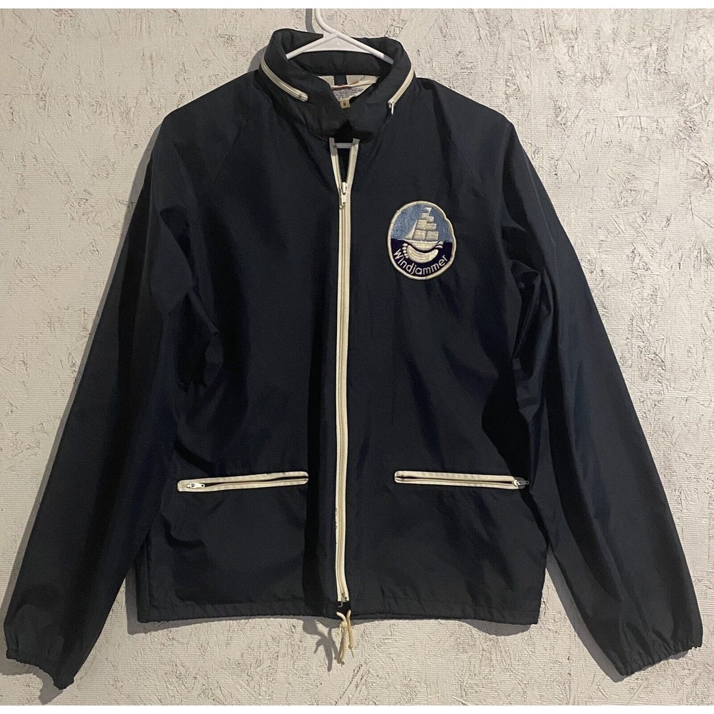 Vintage Nylon Jacket-GEMSCO collectable Patch BAREFOOT CRUIES WINDJAMMER-Small